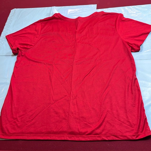 Time and Tru RED T SHIRT NEW Womens 22 XXXL 3XL Short Sleeve V-neck Pima cotton - Picture 6 of 12